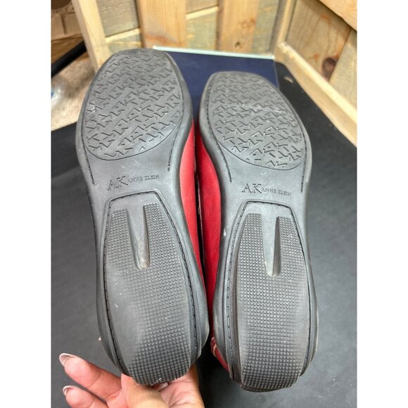 Anne Klein Red Leather Ritchey1 Loafers Size 10 M Womens Slip-On Driving Shoes - Picture 8 of 9
